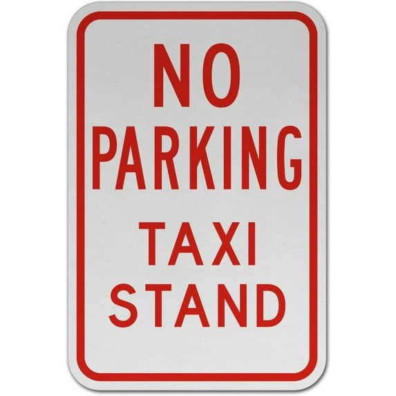 Vinyl Stickers - No Parking Taxi Stand Sign D5 - Safety and Warning Warehouse Signs Stickers - 13" x 9" - 3 Pack