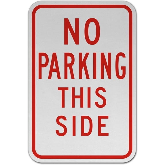 Vinyl Stickers - No Parking This Side Sign E1 - Safety and Warning ...