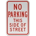 thumbnail image 1 of Vinyl Stickers - No Parking This Side of Street Sign D9 - Safety and Warning Warehouse Signs Stickers - 10" x 7" - 10 Pack, 1 of 5