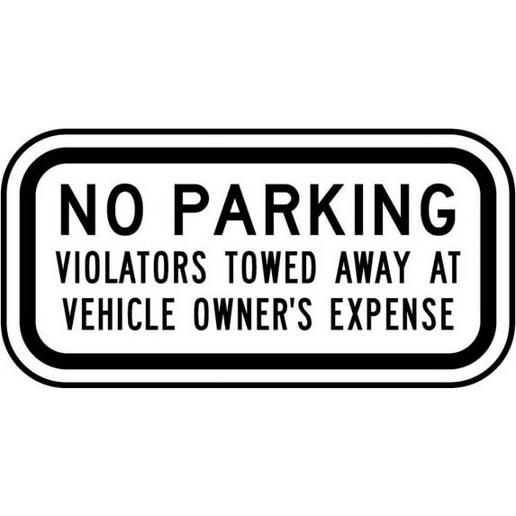 Vinyl Stickers - No Parking Violators Towed Away Sign G9 - Safety and Warning Warehouse Signs Stickers - 13" x 9" - 3 Pack