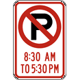 thumbnail image 1 of Vinyl Stickers - No Parking from 8:30 am to 5:30 pm - Safety and Warning Warehouse Signs Stickers - 24" x 30" - 10 Pack, 1 of 5