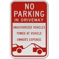 thumbnail image 1 of Vinyl Stickers - No Parking in Driveway Sign 2 - Safety and Warning Warehouse Signs Stickers - 13" x 9" - 6 Pack, 1 of 5