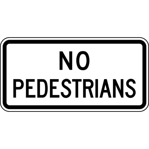 Vinyl Stickers - No Pedestrians - Safety and Warning Warehouse Signs Stickers - 24" x 30" - 3 Pack