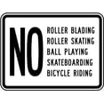 thumbnail image 1 of Vinyl Stickers - No Roller Blading Ball Playing Riding Sign - Safety and Warning Warehouse Signs Stickers - 24" x 30" - 3 Pack, 1 of 5