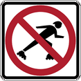 thumbnail image 1 of Vinyl Stickers - No Rollerblading - Safety and Warning Warehouse Signs Stickers - 3.5" x 5" - 6 Pack, 1 of 5