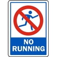 thumbnail image 1 of Vinyl Stickers - No Running Sign - Safety and Warning Warehouse Signs Stickers - 13" x 9" - 6 Pack, 1 of 5