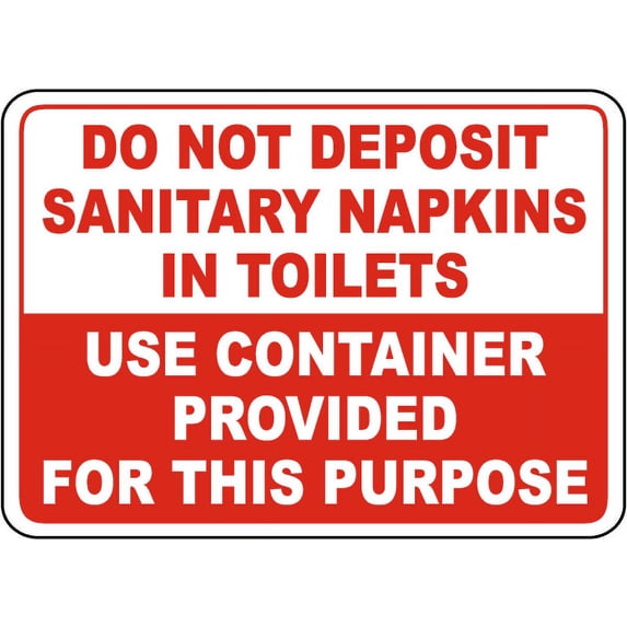Vinyl Stickers - No Sanitary Napkins in Toilet Sign I1 - Safety and Warning Warehouse Signs Stickers - 3.5" x 5" - 3 Pack