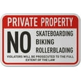 thumbnail image 1 of Vinyl Stickers - No Skateboarding Biking Sign I3 - Safety and Warning Warehouse Signs Stickers - 13" x 9" - 6 Pack, 1 of 5