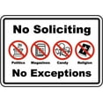 thumbnail image 1 of Vinyl Stickers - No Soliciting No Exceptions Sign J1 - Safety and Warning Warehouse Signs Stickers - 24" x 30" - 6 Pack, 1 of 5