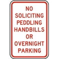 thumbnail image 1 of Vinyl Stickers - No Soliciting Parking Overnight Sign J5 - Safety and Warning Warehouse Signs Stickers - 3.5" x 5" - 3 Pack, 1 of 5