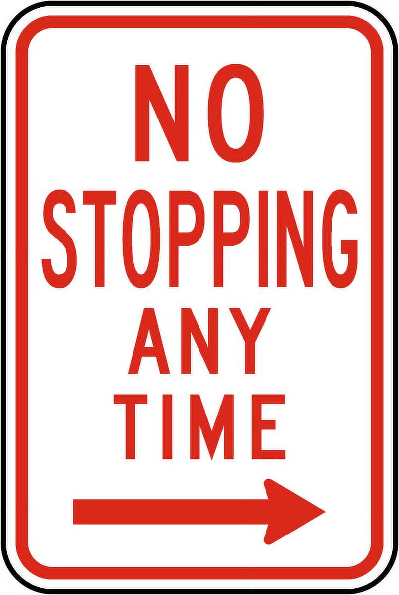 Vinyl Stickers - No Stopping Any Time Sign 3 - Safety and Warning ...