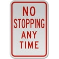 thumbnail image 1 of Vinyl Stickers - No Stopping Any Time Sign K5 - Safety and Warning Warehouse Signs Stickers - 3.5" x 5" - 3 Pack, 1 of 5