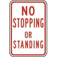 thumbnail image 1 of Vinyl Stickers - No Stopping or Standing Sign K9 - Safety and Warning Warehouse Signs Stickers - 3.5" x 5" - 6 Pack, 1 of 5