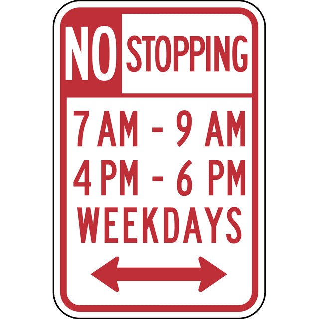 Vinyl Stickers - No Stopping with time restrictions, New York State ...