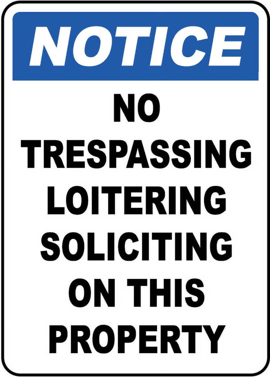 Vinyl Stickers - No Trespassing Loitering Sign 1 - Safety and Warning ...