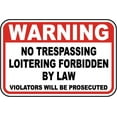 thumbnail image 1 of Vinyl Stickers - No Trespassing Loitering Sign 2 - Safety and Warning Warehouse Signs Stickers - 10" x 7" - 6 Pack, 1 of 5
