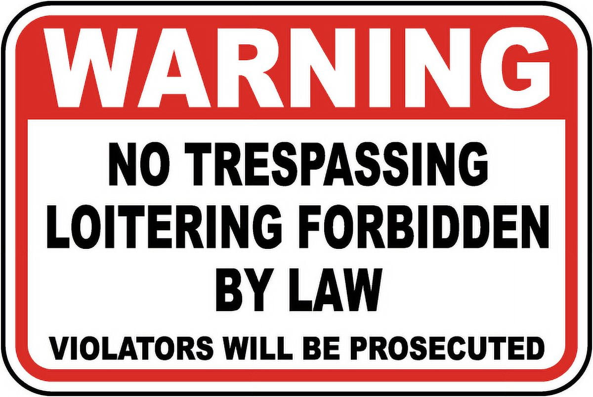 Vinyl Stickers No Trespassing Loitering Sign 2 Safety And Warning