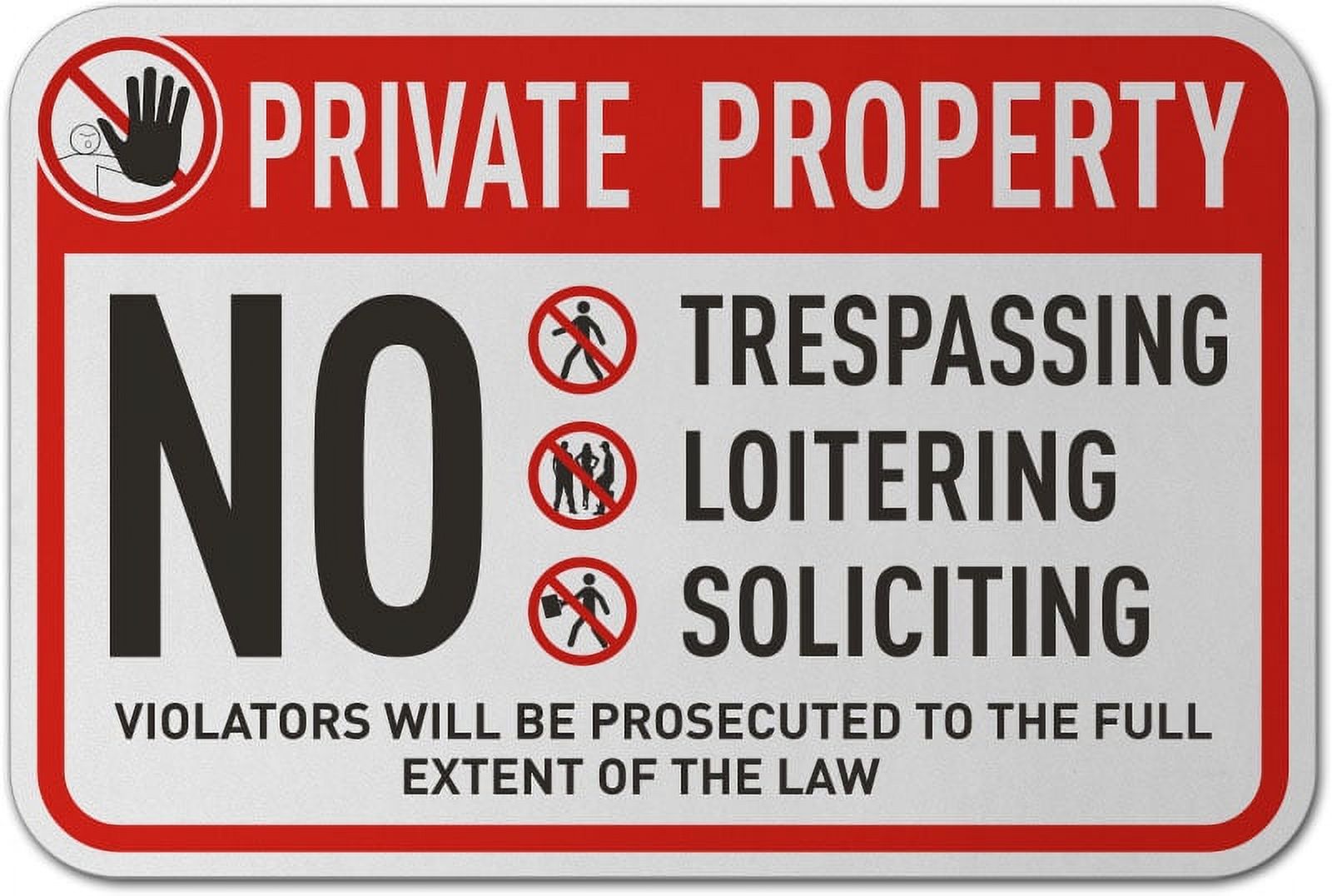 Vinyl Stickers - No Trespassing Loitering Sign 4 - Safety and Warning ...
