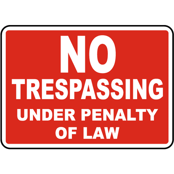 Vinyl Stickers - No Trespassing Penalty of Law Sign - Safety and Warning Warehouse Signs Stickers - 3.5" x 5" - 3 Pack