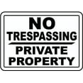 thumbnail image 1 of Vinyl Stickers - No Trespassing Private Property Sign L7 - Safety and Warning Warehouse Signs Stickers - 13" x 9" - 10 Pack, 1 of 5
