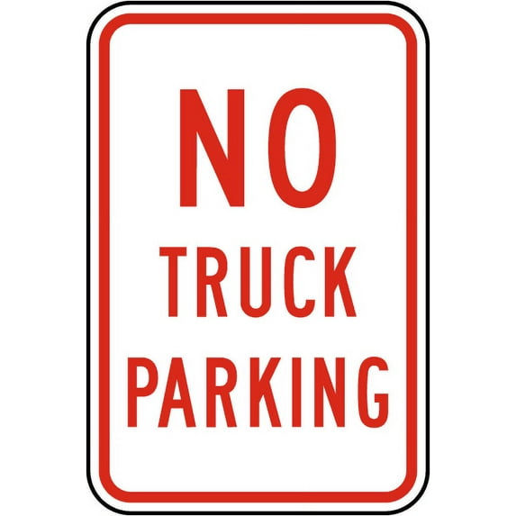 Vinyl Stickers - No Truck Parking Sign - Safety and Warning Warehouse Signs Stickers - 13" x 9" - 3 Pack