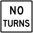 thumbnail image 1 of Vinyl Stickers - No Turns - Safety and Warning Warehouse Signs Stickers - 10" x 7" - 6 Pack, 1 of 5