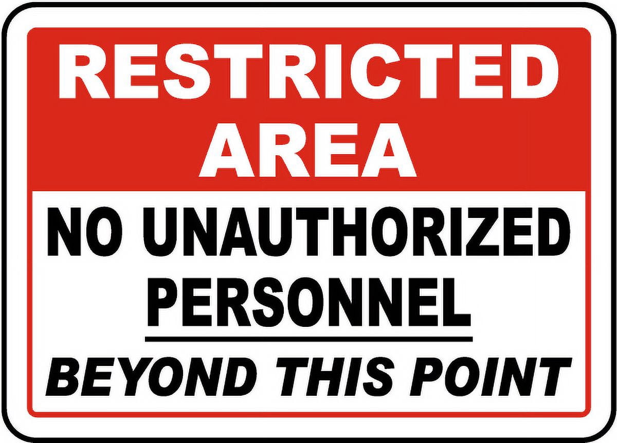 Unauthorised Sticker Vinyl Stickers - No Unauthorized Personnel Sign N1 - Safety and Warning ...
