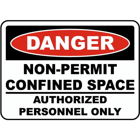 Vinyl Stickers - Non-Permit Confined Space Sign - Safety and Warning Warehouse Signs Stickers - 18" x 24" - 3 Pack