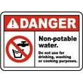 thumbnail image 1 of Vinyl Stickers - Non-Potable Water Do Not Use Sign - Safety and Warning Warehouse Signs Stickers - 10" x 7" - 10 Pack, 1 of 5