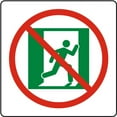 thumbnail image 1 of Vinyl Stickers - Not an Emergency Exit Symbol Sign - Safety and Warning Warehouse Signs Stickers - 10" x 7" - 3 Pack, 1 of 5