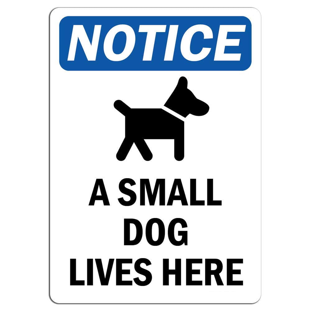 Small Dogs Sign Vinyl Stickers - Notice - A Small Dog Lives Here Sign with Symbol ...