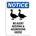 thumbnail image 1 of Vinyl Stickers - Notice - Be Alert Nesting and Aggressive Geese Sign with Symbol - Safety and Warning Warehouse Signs Stickers - 3.5" x 5" - 10 Pack, 1 of 5