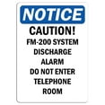 thumbnail image 1 of Vinyl Stickers - Notice - Caution FM-200 System Discharge Alarm Do Sign - Safety and Warning Warehouse Signs Stickers - 24" x 30" - 6 Pack, 1 of 5