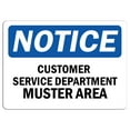 thumbnail image 1 of Vinyl Stickers - Notice - Customer Service Department Muster Area Sign - Safety and Warning Warehouse Signs Stickers - 3.5" x 5" - 3 Pack, 1 of 5