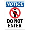 thumbnail image 1 of Vinyl Stickers - Notice - Do Not Enter Sign with Symbol - Safety and Warning Warehouse Signs Stickers - 18" x 24" - 6 Pack, 1 of 5