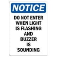 thumbnail image 1 of Vinyl Stickers - Notice - Do Not Enter When Light is Flashing and Sign - Safety and Warning Warehouse Signs Stickers - 10" x 7" - 6 Pack, 1 of 5