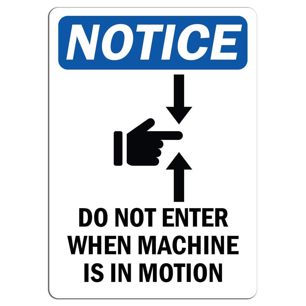 Disposition Inmotion Sign Vinyl Stickers - Notice - Do Not Enter When Machine is in Motion Sign ...