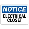 thumbnail image 1 of Vinyl Stickers - Notice - Electrical Closet Sign - Safety and Warning Warehouse Signs Stickers - 13" x 9" - 6 Pack, 1 of 5