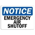 thumbnail image 1 of Vinyl Stickers - Notice - Emergency Air Shutoff Sign - Safety and Warning Warehouse Signs Stickers - 3.5" x 5" - 3 Pack, 1 of 5