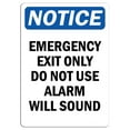 thumbnail image 1 of Vinyl Stickers - Notice - Emergency Exit Only Do Not Use Alarm Will Sound Sign - Safety and Warning Warehouse Signs Stickers - 10" x 7" - 10 Pack, 1 of 5