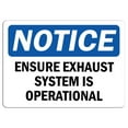 thumbnail image 1 of Vinyl Stickers - Notice - Ensure Exhaust System is Operational Sign - Safety and Warning Warehouse Signs Stickers - 10" x 7" - 10 Pack, 1 of 5