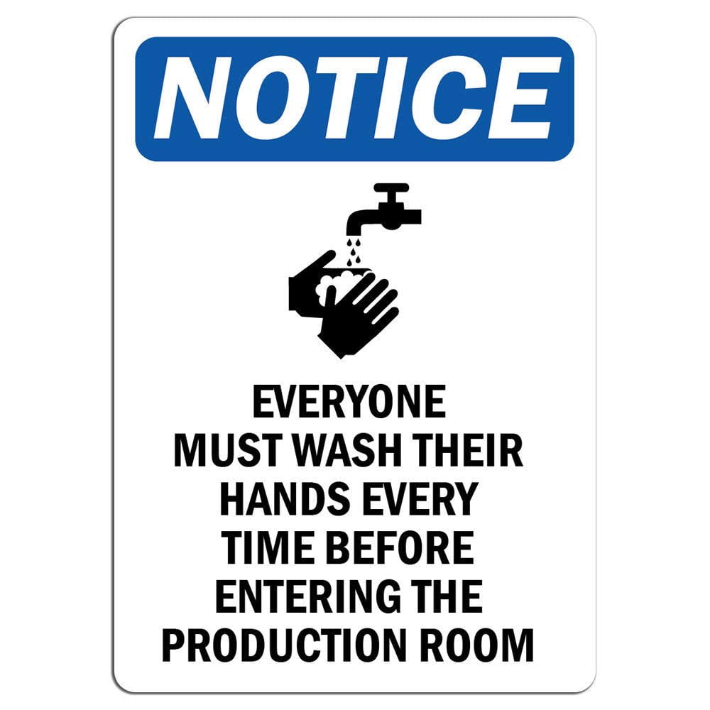 Vinyl Stickers - Notice - Everyone Must Wash Their Hands Sign with ...