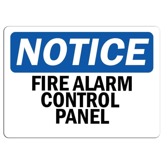 Vinyl Stickers - Notice - Fire Alarm Control Panel Sign - Safety and Warning Warehouse Signs Stickers - 3.5" x 5" - 3 Pack