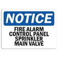 thumbnail image 1 of Vinyl Stickers - Notice - Fire Alarm Control Panel Sprinkler Main Valve Sign - Safety and Warning Warehouse Signs Stickers - 13" x 9" - 6 Pack, 1 of 5