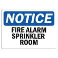 thumbnail image 1 of Vinyl Stickers - Notice - Fire Alarm Sprinkler Room Sign - Safety and Warning Warehouse Signs Stickers - 10" x 7" - 3 Pack, 1 of 5