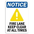 thumbnail image 1 of Vinyl Stickers - Notice - Fire Lane Keep Clear Sign with Symbol - Safety and Warning Warehouse Signs Stickers - 3.5" x 5" - 3 Pack, 1 of 5