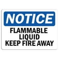 thumbnail image 1 of Vinyl Stickers - Notice - Flammable Liquid Keep Fire Away Sign - Safety and Warning Warehouse Signs Stickers - 13" x 9" - 3 Pack, 1 of 5