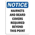 thumbnail image 1 of Vinyl Stickers - Notice - Hairnets and Beard Covers Required Beyond Sign - Safety and Warning Warehouse Signs Stickers - 3.5" x 5" - 3 Pack, 1 of 5