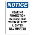 thumbnail image 1 of Vinyl Stickers - Notice - Hearing Protection is Required When Yellow Sign - Safety and Warning Warehouse Signs Stickers - 13" x 9" - 3 Pack, 1 of 5