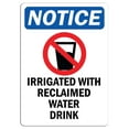 thumbnail image 1 of Vinyl Stickers - Notice - Irrigated with Reclaimed Water Sign with Symbol - Safety and Warning Warehouse Signs Stickers - 18" x 24" - 3 Pack, 1 of 5
